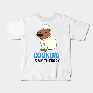 Cooking is my therapy Capybara Kids T-Shirt